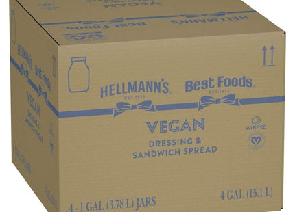 Hellmann's Heavy Duty Vegan Mayonnaise Jar, Creamy Plant Based Mayo, Condiment for Salads and Sandwiches, Egg Free, 1 gallon, 128 oz, Pack of 1