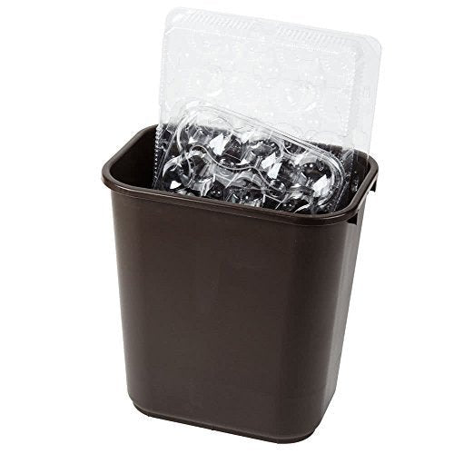 TableTop King 2818BN 28 Qt. / 7 Gallon Brown Rectangular Wastebasket