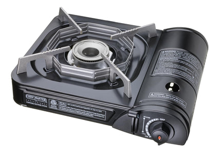 Chef Master 90027 Portable Butane Stove, Portable Gas Stove with Carrying Case, Portable Gas Grill, ETL Certified, Black