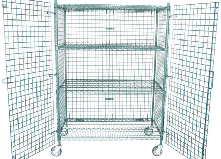 TableTop King NSF Mobile Green Wire Security Cage Kit - 24" x 48" x 69"