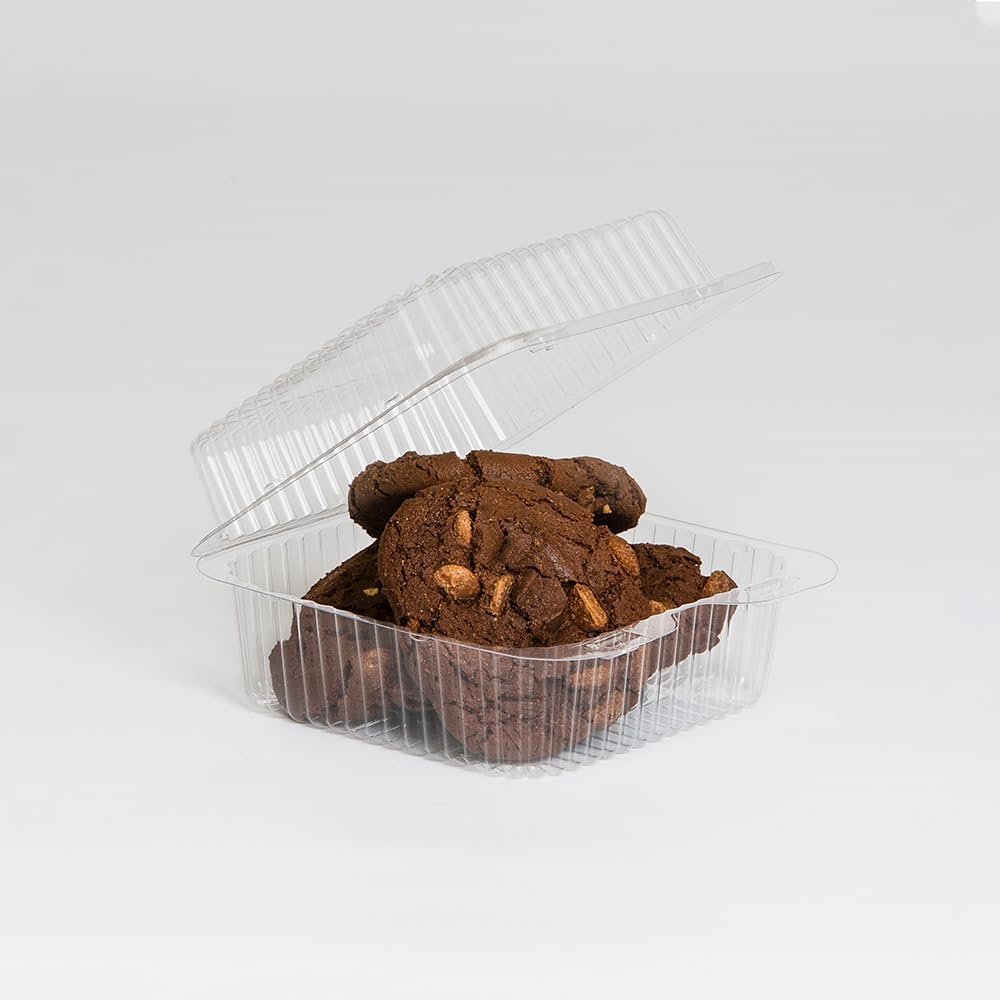 Inline SureLock 6 1/16" x 6 7/16" x 3 5/16" Clear Hinged Plastic Deli Container - 500 per Case