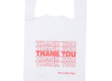 1/8 Size .51 Mil White Thank You Plastic T-Shirt Bag - 1000/Case