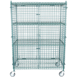 TableTop King NSF Mobile Green Wire Security Cage Kit - 24" x 48" x 69"