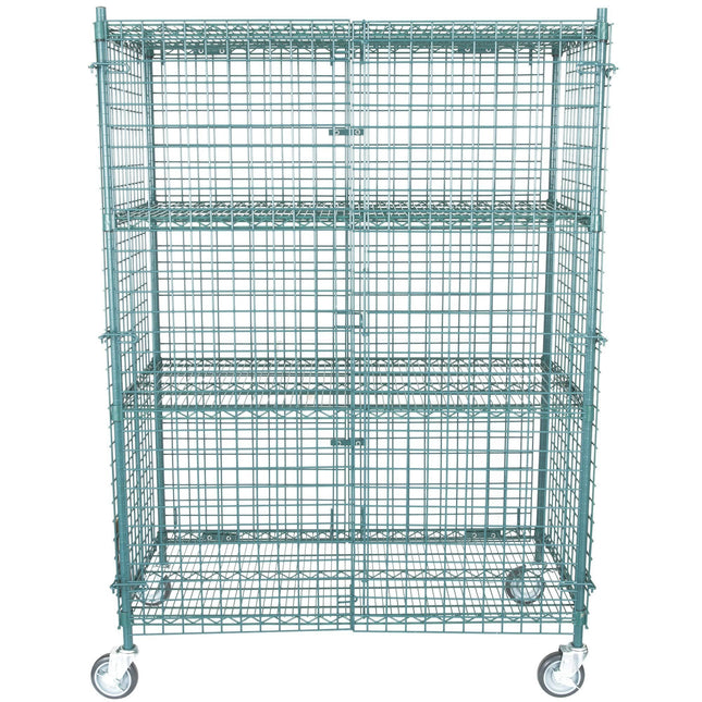 TableTop King NSF Mobile Green Wire Security Cage Kit - 24" x 48" x 69"
