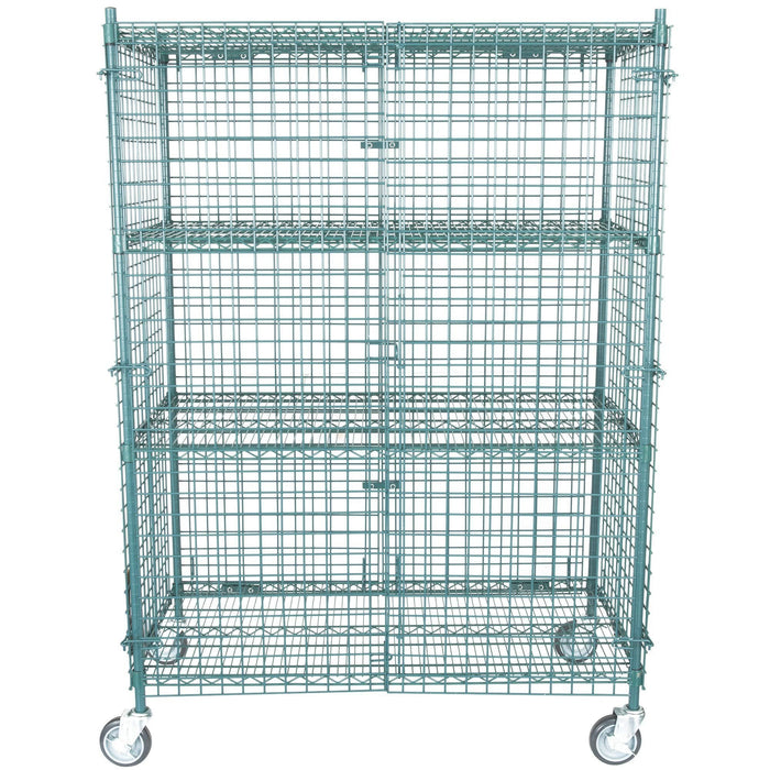 TableTop King NSF Mobile Green Wire Security Cage Kit - 24" x 48" x 69"