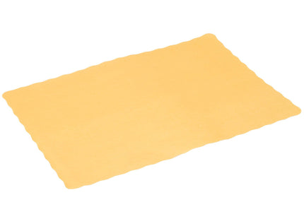 Gold Colored Paper Placemat with Scalloped Edge - 1000/Case Size: 10" x 14"