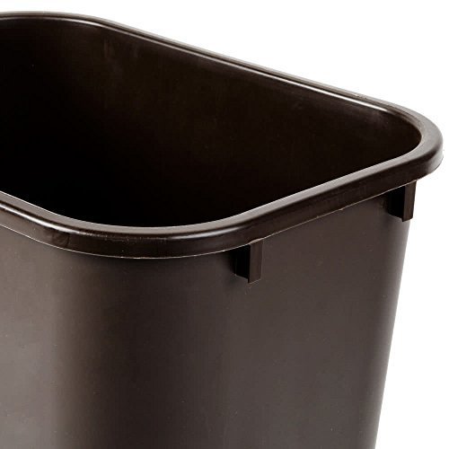 TableTop King 2818BN 28 Qt. / 7 Gallon Brown Rectangular Wastebasket