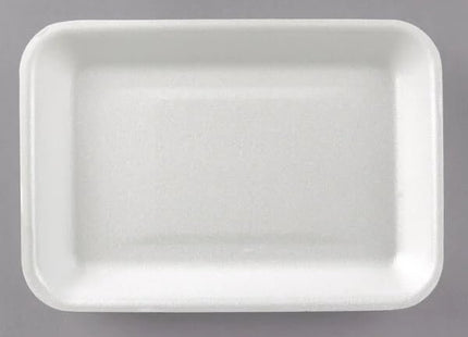 CKF 88102 2SW, #2S White Foam Meat Trays, Disposable Standard Supermarket Meat Poultry Frozen Food Trays, 500-Piece Bundle, 8 1/4" x 5 3/4" x 3/4"