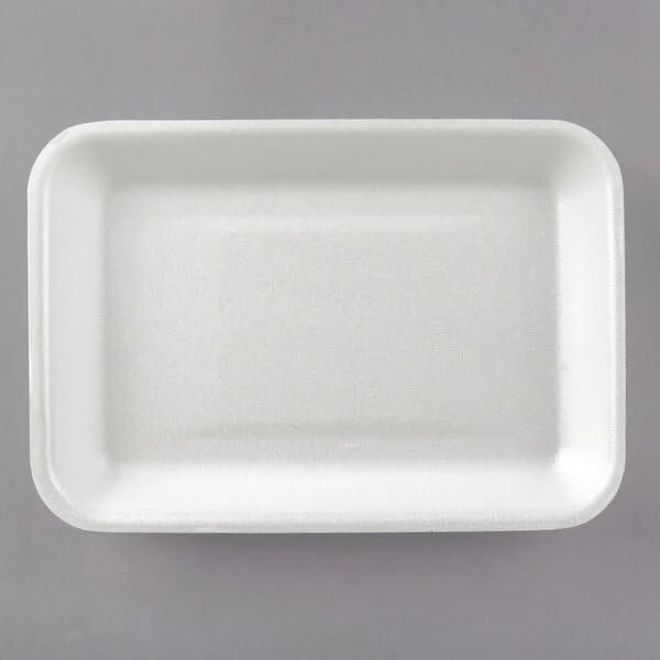 CKF 88102 2SW, #2S White Foam Meat Trays, Disposable Standard Supermarket Meat Poultry Frozen Food Trays, 500-Piece Bundle, 8 1/4" x 5 3/4" x 3/4"