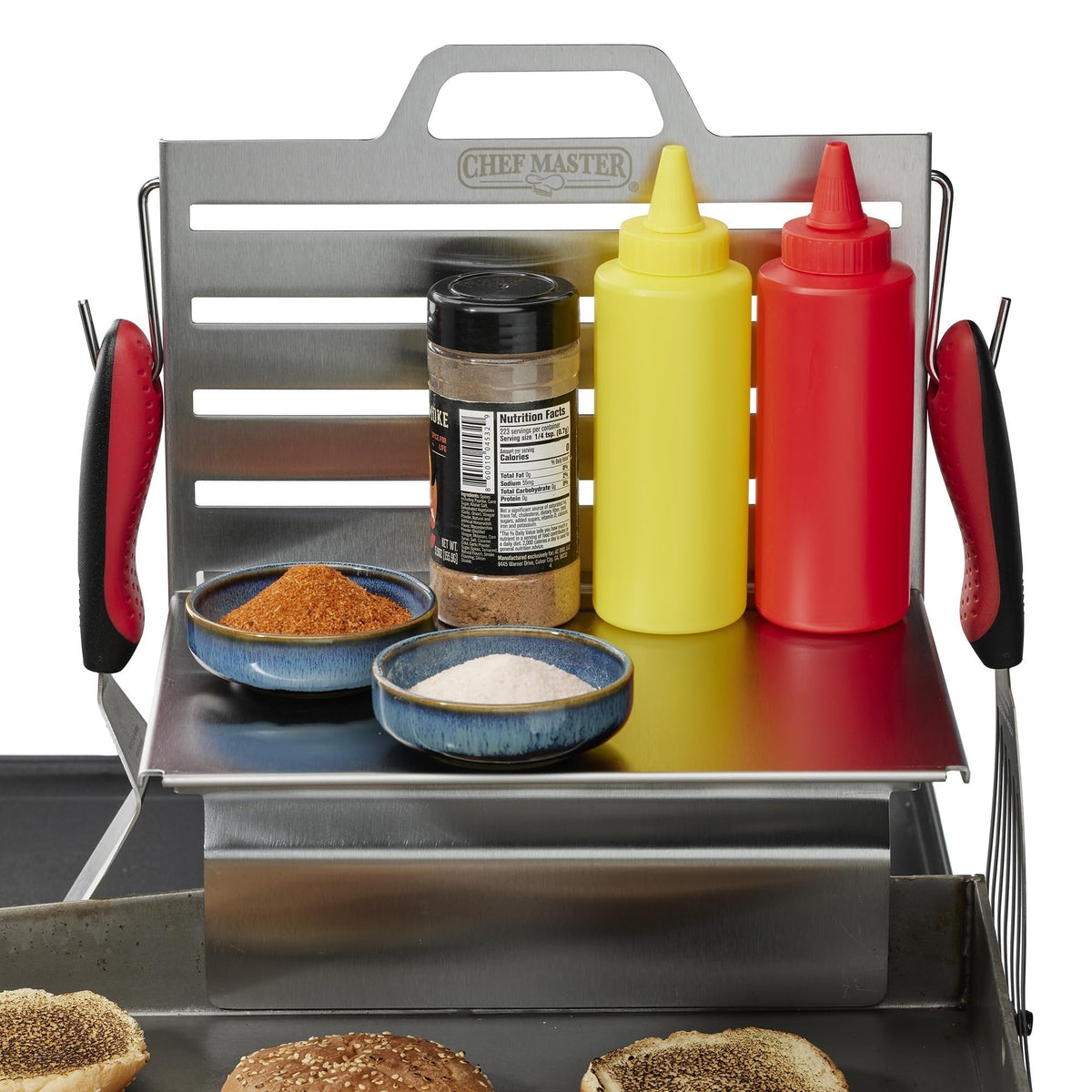 Chef Master 90260 Adjustable Grill Shelf, Grill Caddy Side Shelf Griddle Tool & Utensil Storage, BBQ Grilling Accessories Organizer, Condiments Holder for Outdoor Grills & Cooking - Size 16.5x11.5x1.5