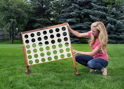 Giant 4 Connect in a Row with Carrying Case and Stained and Finished Legs and Frame