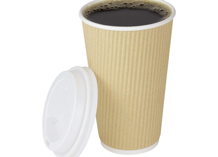 Karat Paper Hot Coffee Cups, Disposable, Leak-Resistant Double Poly-Lined Cups for Hot/Cold Beverages - Ideal for Cafes & Restautants