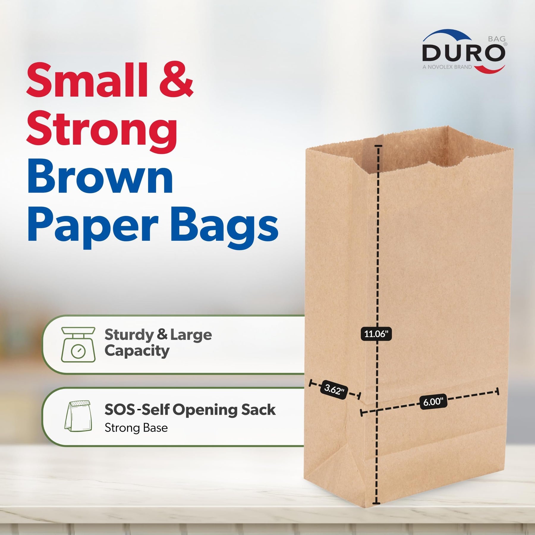 Duro Bag Dubl Life SOS Recycled Kraft FSC (500 Pack)
