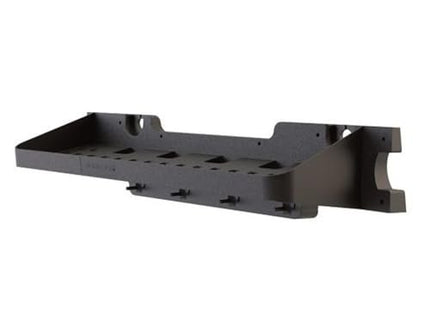 Suncast 25" x 8" x 5.5" Resin Shelf Accessory with Storage Hooks and EZ Bolt Assembly for Select Outdoor Shed Models, Black (2-Pack)