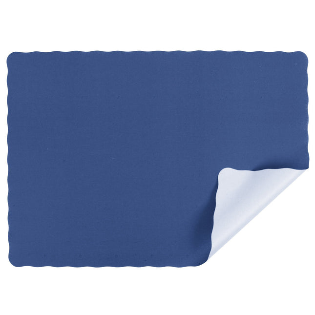 Navy Blue Colored Paper Placemat with Scalloped Edge - 1000/Case Size: 10" x 14"