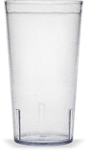 Carlisle FoodService Products Stackable Tumbler Plastic Tumbler with Pebbled Exterior for Restaurants, Catering, Kitchens, Plastic, 16 Ounces, Clear
