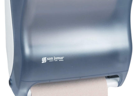 San Jamar Tear-N-Dry Classic Paper Towel Dispenser Dispenses Universal Paper Rolls with Touchless Dispensing for Bathroom, Kitchens, Restaurants, and Cafeterias, Plastic, Arctic Blue