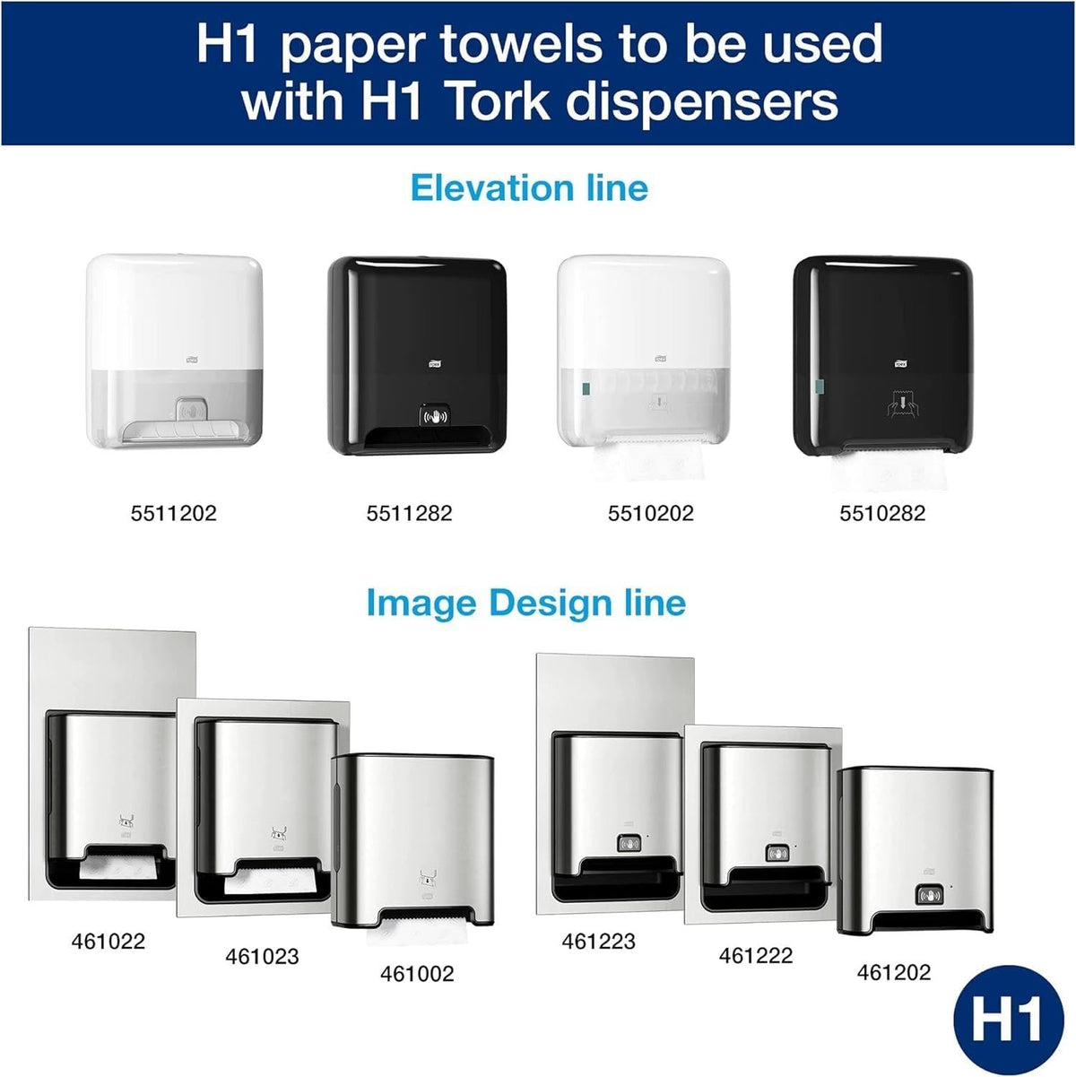 Tork Matic Advanced Paper Towel Roll H1, Paper Hand Towel 290089, 100% Recycled Fiber, High Absorbing, High Capacity 1-Ply, White - 6 Rolls x 700 ft