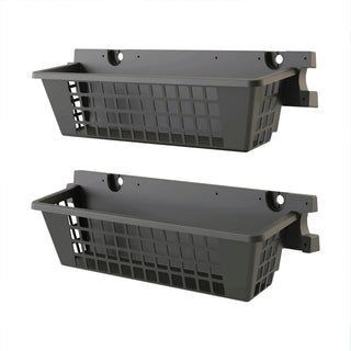 Suncast 25" x 7.25" x 7" Resin Shelf Basket Accessory with EZ Bolt Assembly for Select Outdoor Shed Storage Models, Black (2-Pack)