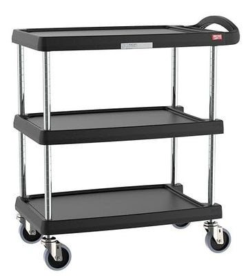 Metro MY2030-24BL myCart Series Black Polymer Utility Cart, 2 Shelf, 35.38 X 34.38 X 23.5-Inch