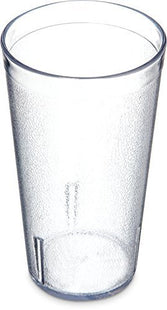 Carlisle FoodService Products Stackable Tumbler Plastic Tumbler with Pebbled Exterior for Restaurants, Catering, Kitchens, Plastic, 16 Ounces, Clear
