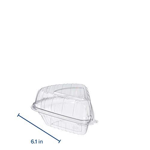 Dart C54HT1 Pie Wedge Clear Hinged Container, 5.6 X 6.1 in (Case of 250)