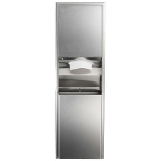 Bobrick 3949 ClassicSeries Stainless Steel Surface-Mounted Convertible Paper Towel Dispenser/Waste Receptacle, Satin Finish, 12 Gallon Capacity, 17-1/2" Width x 56-5/16" Height
