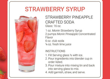 Monin - Strawberry Syrup, Mild and Sweet, Great for Cocktails and Teas, Gluten-Free, Non-GMO (1 Liter, 4-Pack)