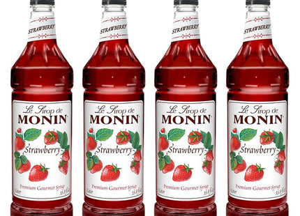 Monin - Strawberry Syrup, Mild and Sweet, Great for Cocktails and Teas, Gluten-Free, Non-GMO (1 Liter, 4-Pack)