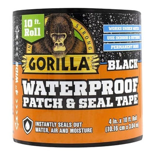 Gorilla Waterproof Patch and Seal Tape 4inch x 10inch Black