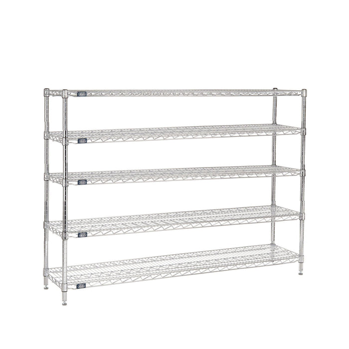 Nexel - 18" x 72" x 86", 5 Tier, NSF Listed Adjustable Wire Shelving, Unit Commercial Storage Rack, Chrome, Leveling feet