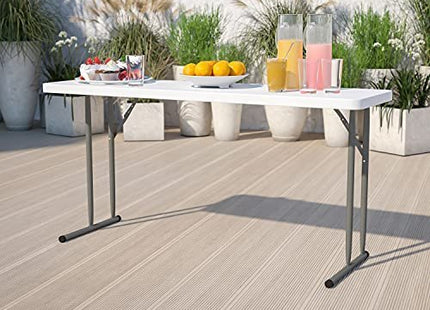 Flash Furniture Kathryn 5-Foot Granite White Plastic Folding Training Table