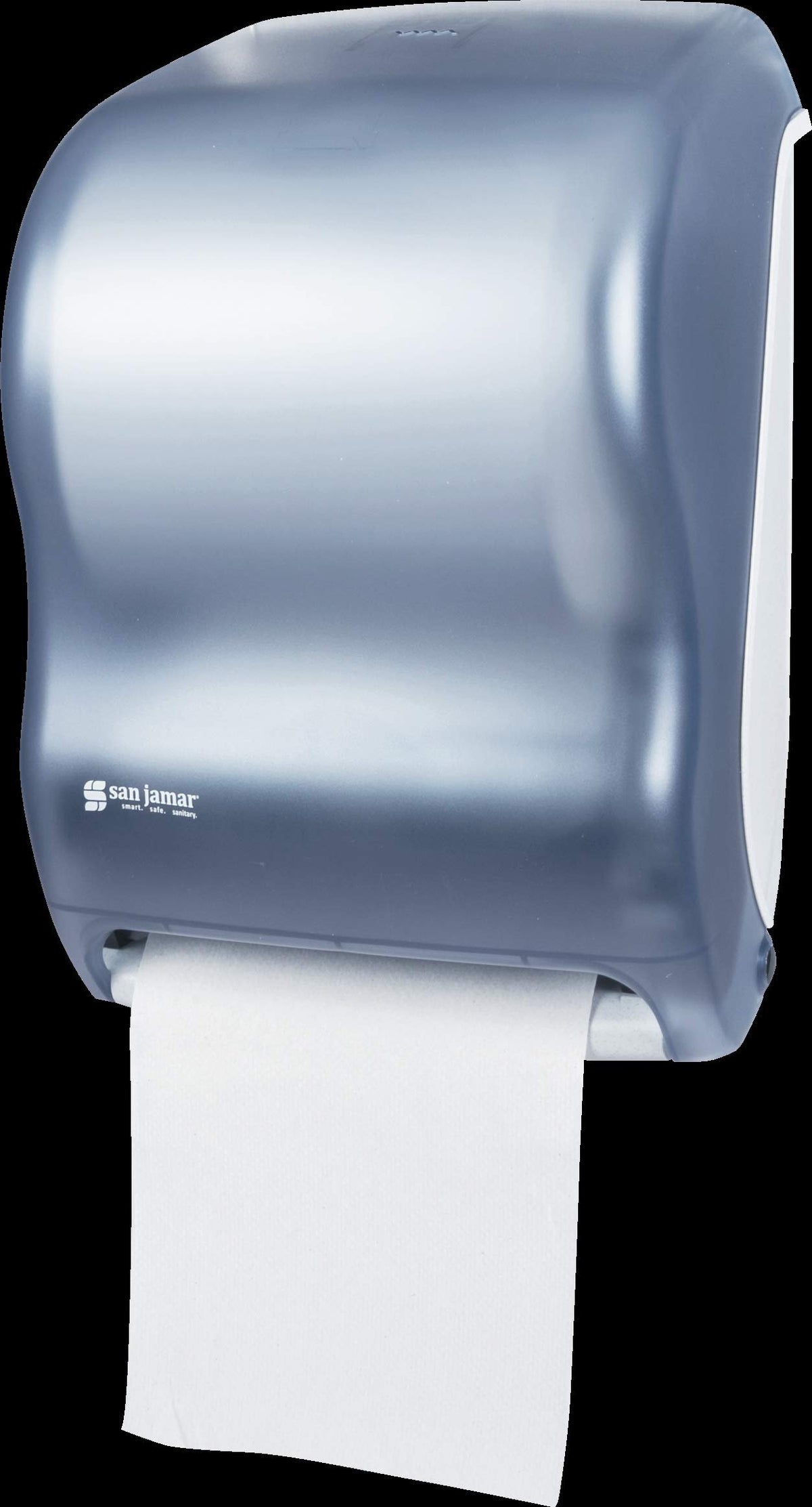 San Jamar Tear-N-Dry Classic Paper Towel Dispenser Dispenses Universal Paper Rolls with Touchless Dispensing for Bathroom, Kitchens, Restaurants, and Cafeterias, Plastic, Arctic Blue