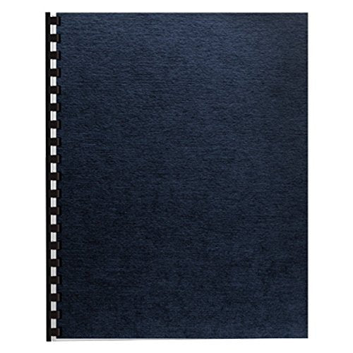 TableTop King 52098 8 1/2" x 11" Navy Linen Texture Binding System Cover - 200/Pack