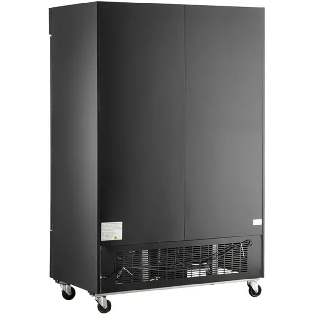 Glass Door Merchandiser Refrigerator, 53 inch, Black, LED Lighting, Swing Door