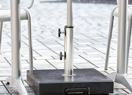 Outdoor Umbrella Base, 110 lb. Square, Black Granite