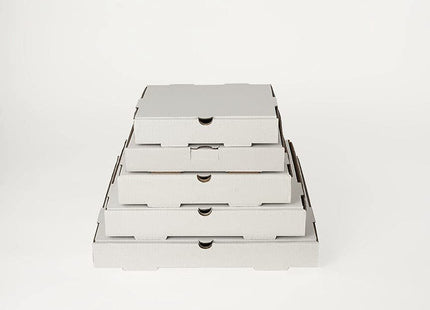 The Online Liquidator 12 inch Pizza Box Bundle of 50 - Premium Plain White Corrugated Cardboard Take Out Delivery Container