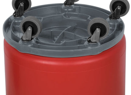 TableTop King 32 Gallon Red Trash Can, Lid, and Dolly Kit