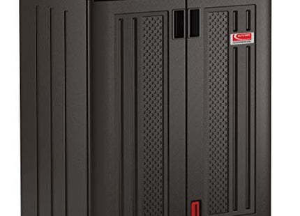 Suncast Commercial Heavy-Duty 9 Cubic Ft. Resin Storage Cabinet with Lockable Handles, Adjustable Metal-Reinforced Shelves for Garage or Workspace, Black, Made in The USA
