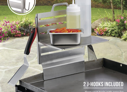 Chef Master 90260 Adjustable Grill Shelf, Grill Caddy Side Shelf Griddle Tool & Utensil Storage, BBQ Grilling Accessories Organizer, Condiments Holder for Outdoor Grills & Cooking - Size 16.5x11.5x1.5