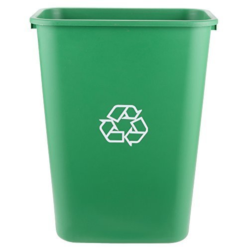 TableTop King 41 Qt. / 10 Gallon Green Rectangular Recycling Wastebasket