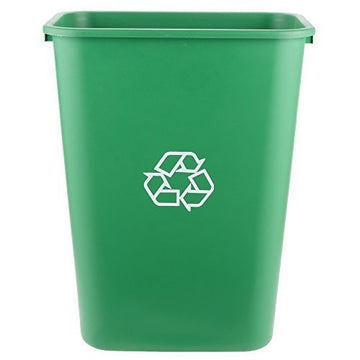 TableTop King 41 Qt. / 10 Gallon Green Rectangular Recycling Wastebasket
