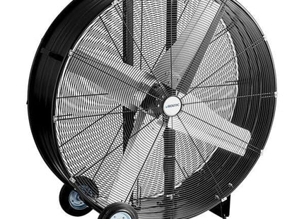 Glownary Industrial Drum Fan, 42-inch, 2-Speed, Powder-Coated Black, 2/3 HP, 120V