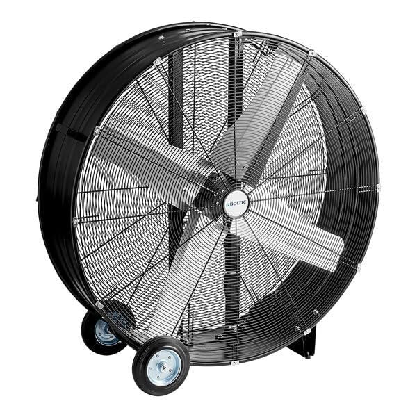 Glownary Industrial Drum Fan, 42-inch, 2-Speed, Powder-Coated Black, 2/3 HP, 120V