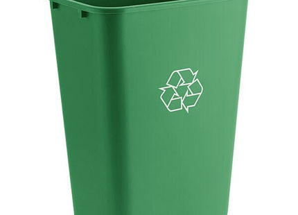 41 Qt. / 10 Gallon Green Rectangular Recycling Wastebasket