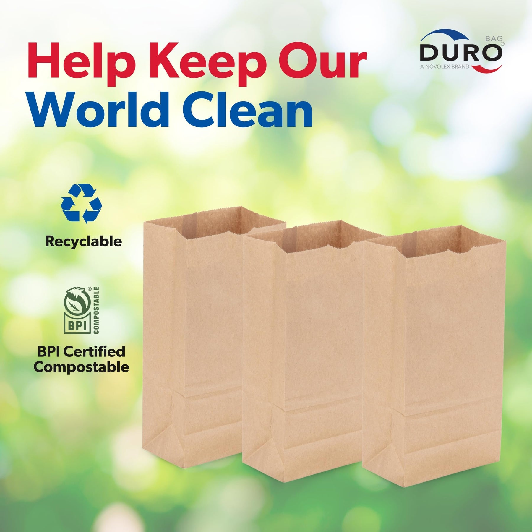 Duro Bag Dubl Life SOS Recycled Kraft FSC (500 Pack)