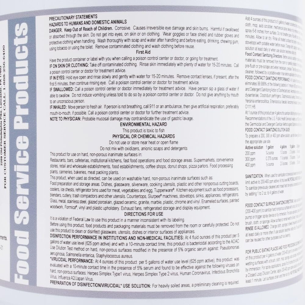 Glownary Bacti-Free Third Sink Sanitizer, 1 Gallon Concentrated Formula, 128 oz, 4 per Case