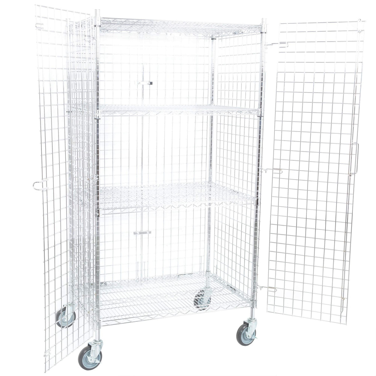TableTop King NSF Mobile Green Wire Security Cage Kit - 24" x 36" x 69"
