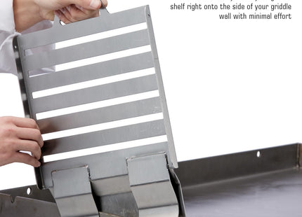 Chef Master 90260 Adjustable Grill Shelf, Grill Caddy Side Shelf Griddle Tool & Utensil Storage, BBQ Grilling Accessories Organizer, Condiments Holder for Outdoor Grills & Cooking - Size 16.5x11.5x1.5