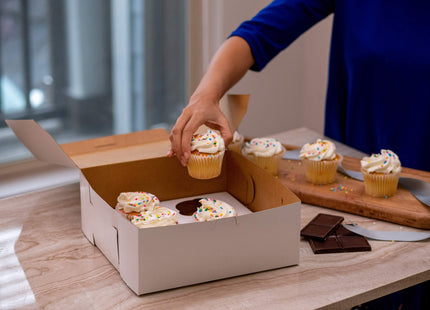 SCT White One-Piece Non-Window Bakery Boxes, 8 x 5 x 3, White, Paper, 250/Carton